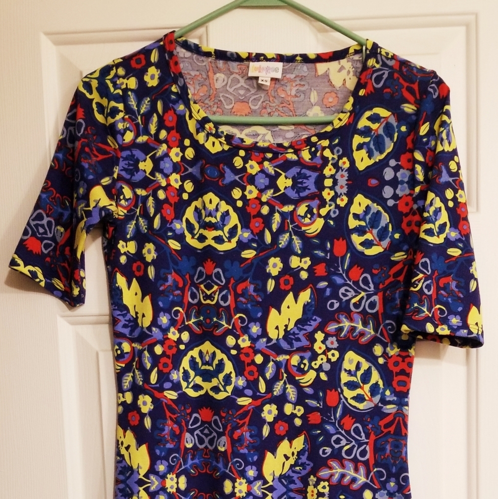 Lularoe Julia Dress Blue Floral Size XS